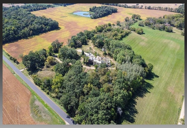 aerial view featuring a rural view