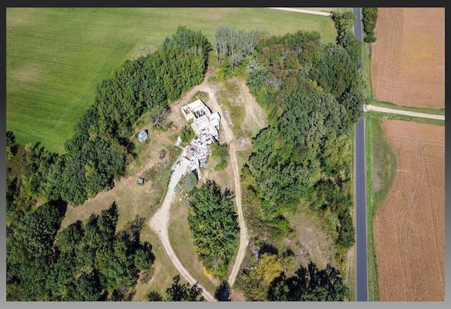 aerial view featuring a rural view