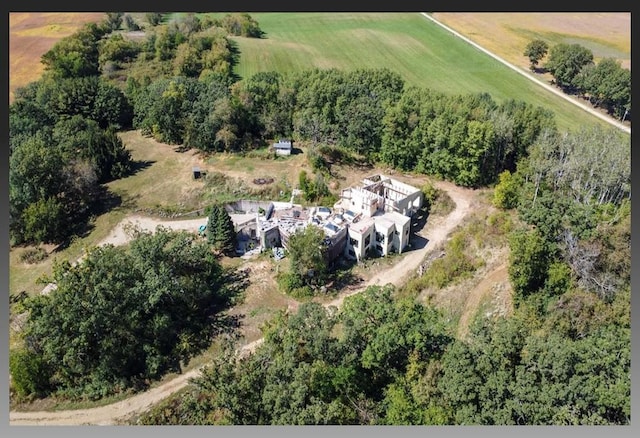 aerial view with a rural view