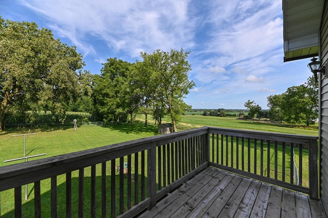 deck featuring a lawn