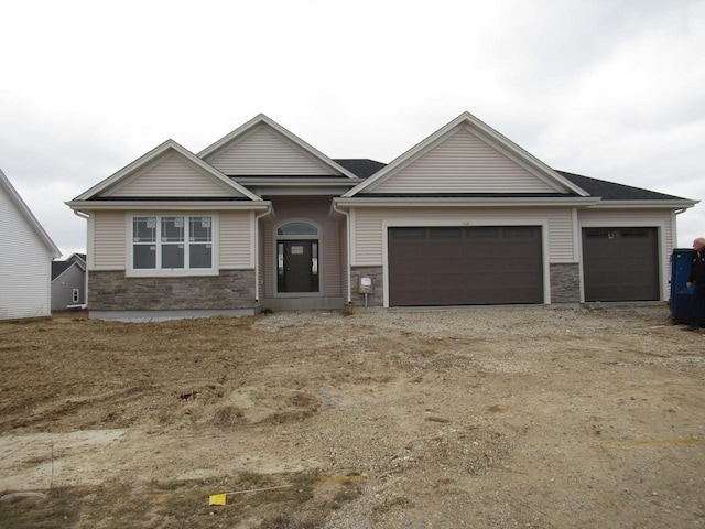 view of front facade with a garage