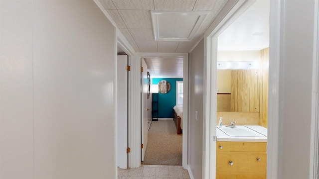 hallway featuring sink