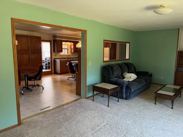 view of carpeted living room