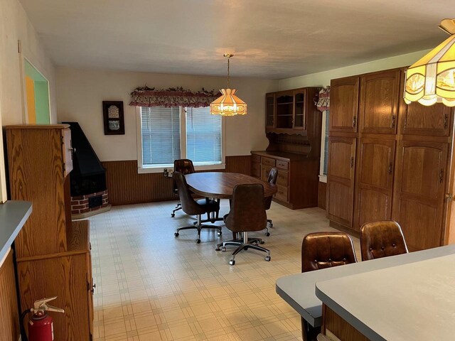 view of tiled dining space