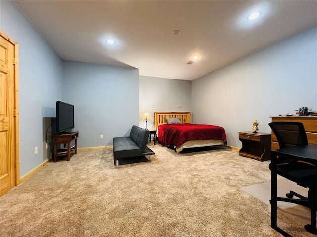 bedroom with carpet floors