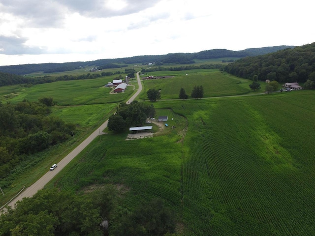 bird's eye view with a rural view