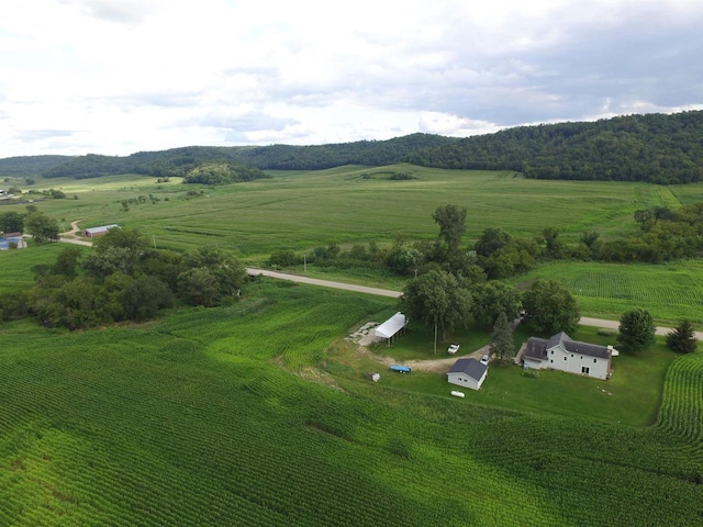 drone / aerial view with a rural view