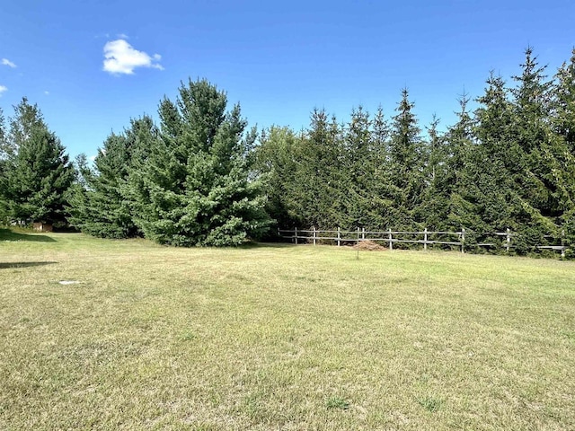 view of yard with a rural view