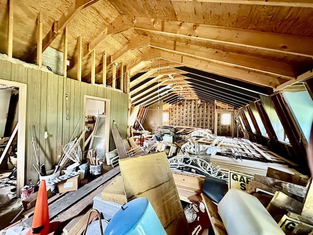 view of unfinished attic