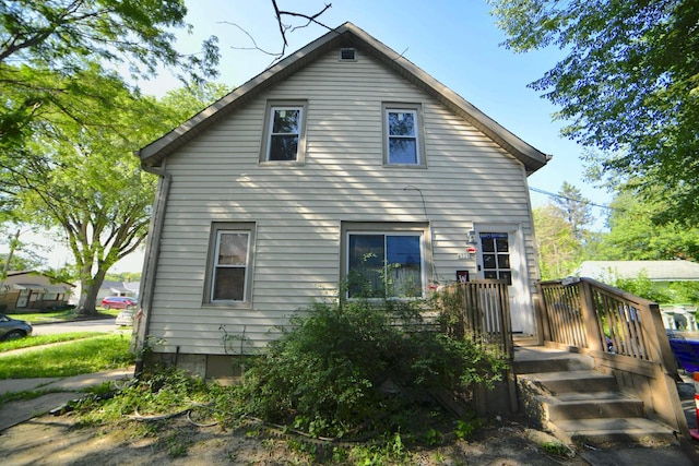 view of front facade with a deck