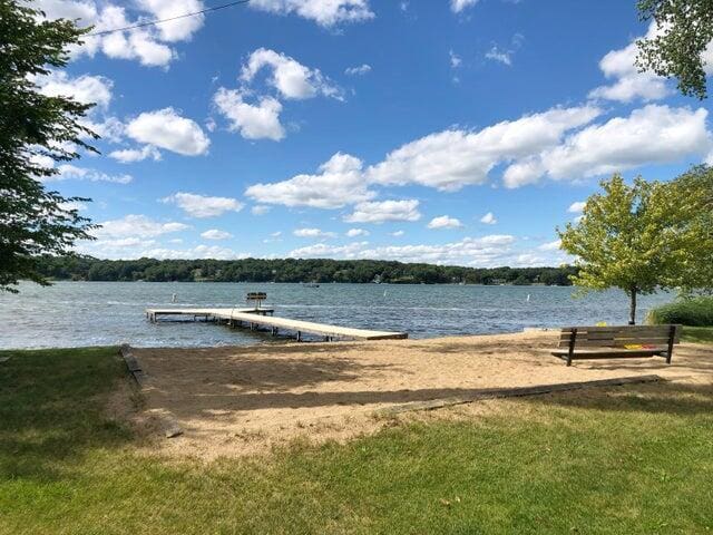 water view with a boat dock