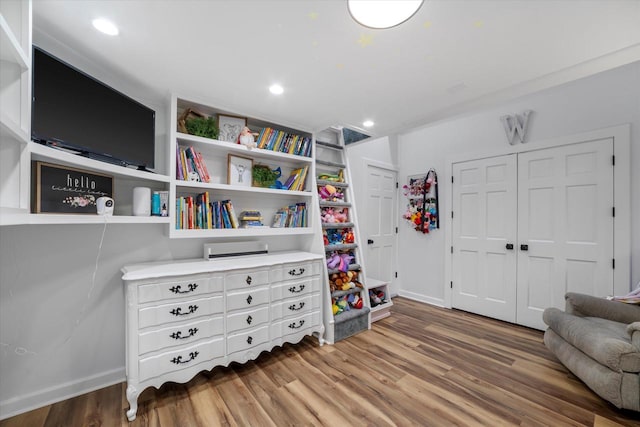 interior space with wood-type flooring