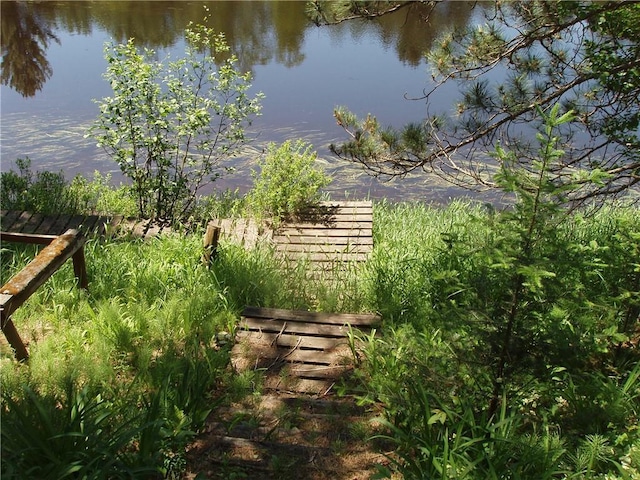 view of yard with a water view