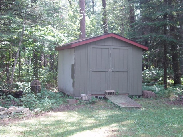 view of shed