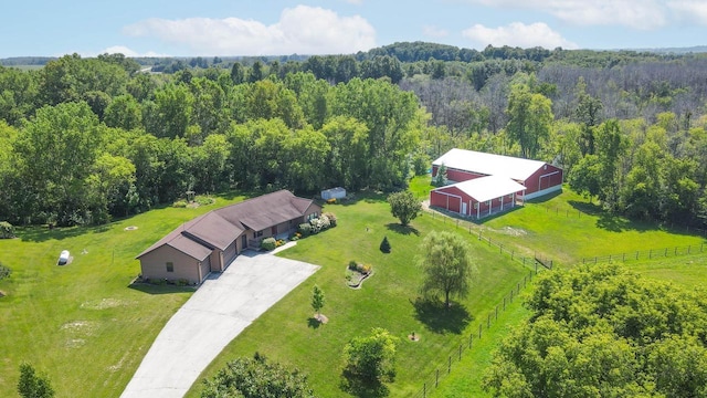 bird's eye view featuring a rural view