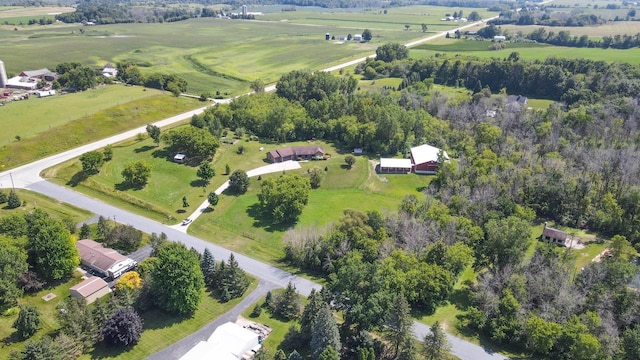 aerial view featuring a rural view