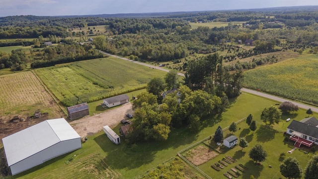 drone / aerial view featuring a rural view