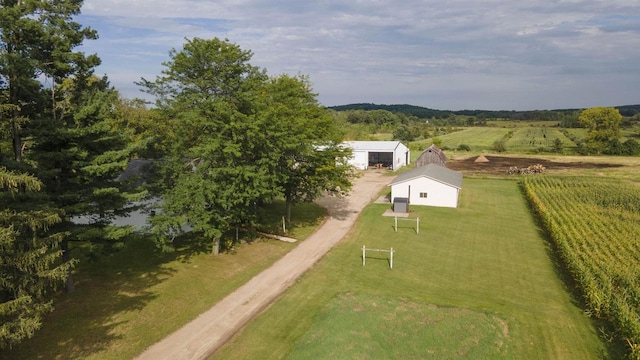 drone / aerial view featuring a rural view