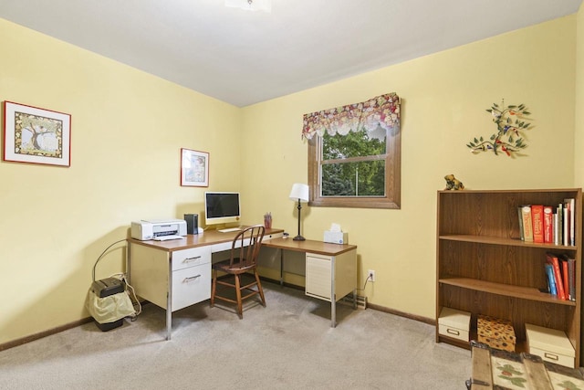 view of carpeted office space