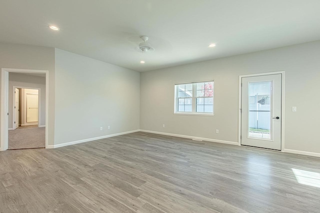 empty room featuring light hardwood / wood-style flooring