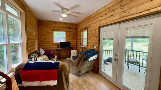 sunroom with french doors and a healthy amount of sunlight