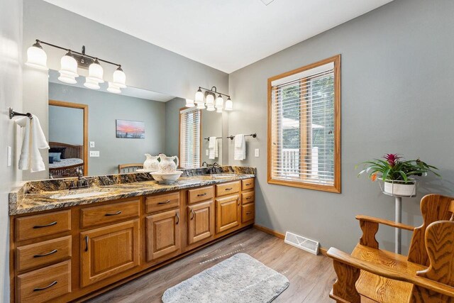 S2916A Fairway Dr, Reedsburg, WI 53959 - bathroom with hardwood / wood-style floors and vanity