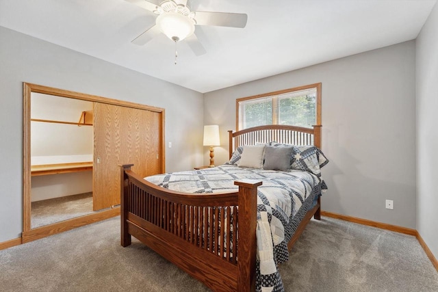 S2916A Fairway Dr, Reedsburg, WI 53959 - carpeted bedroom featuring a closet and ceiling fan