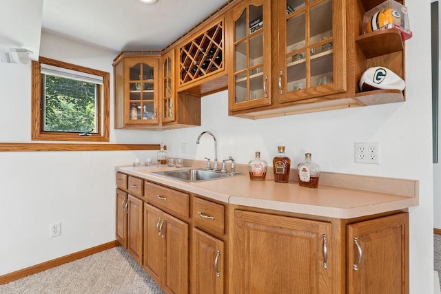 S2916A Fairway Dr, Reedsburg, WI 53959 - kitchen with sink and light colored carpet