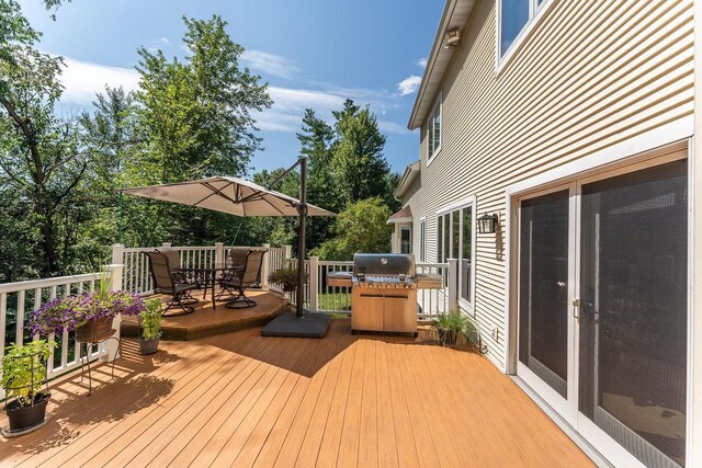S2916A Fairway Dr, Reedsburg, WI 53959 - wooden deck with area for grilling