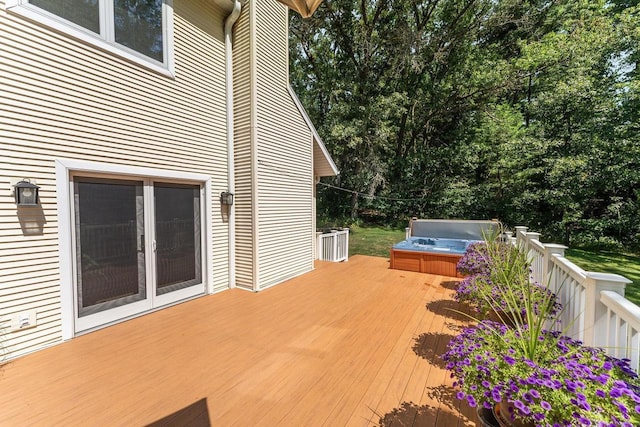 S2916A Fairway Dr, Reedsburg, WI 53959 - deck with a hot tub