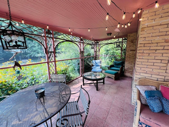 view of patio with an outdoor living space