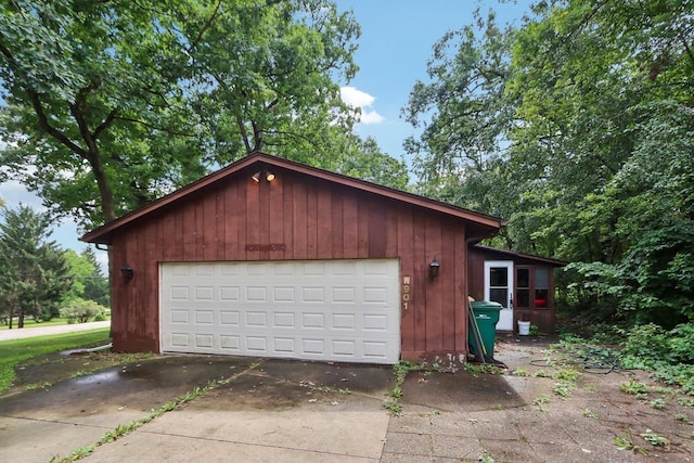 view of garage