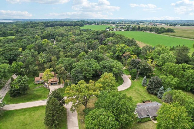 drone / aerial view featuring a rural view