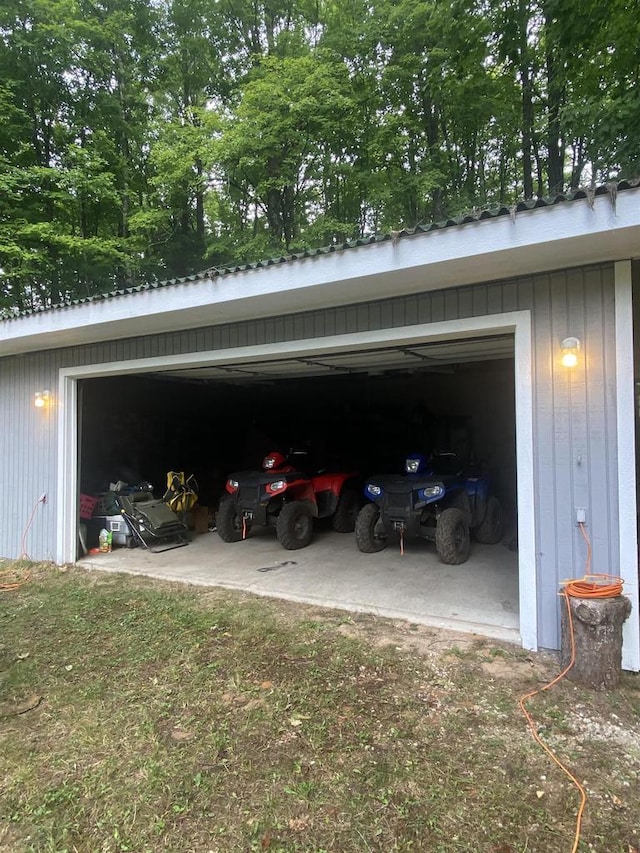 view of garage