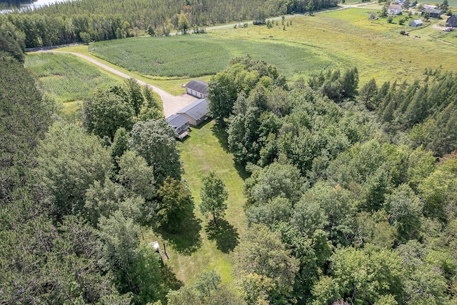 drone / aerial view with a rural view