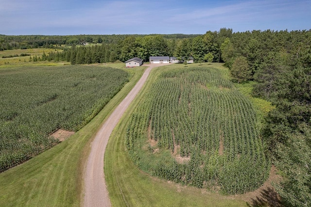 aerial view with a rural view