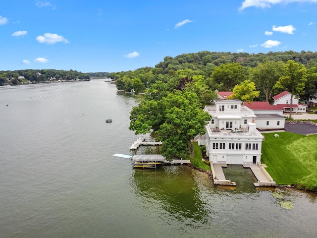 exterior space featuring a water view