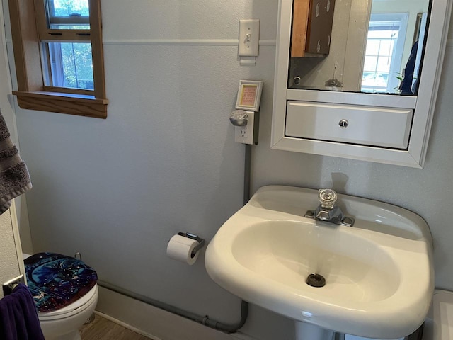 bathroom with sink and toilet