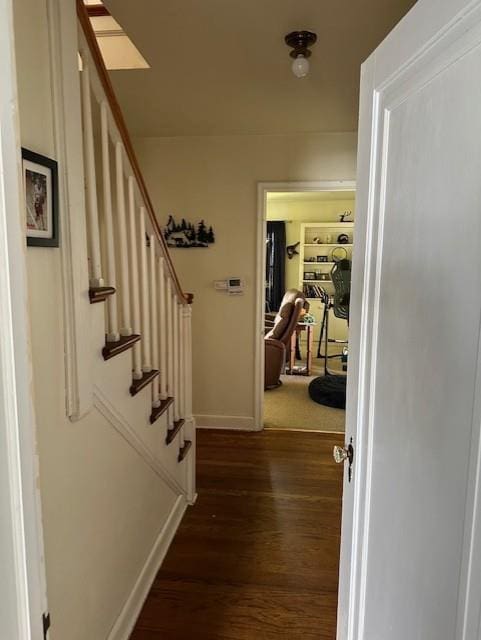 hall featuring dark hardwood / wood-style flooring