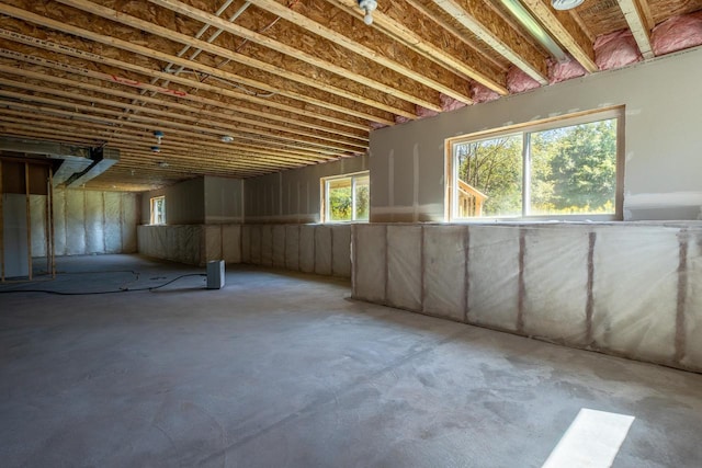 basement with plenty of natural light