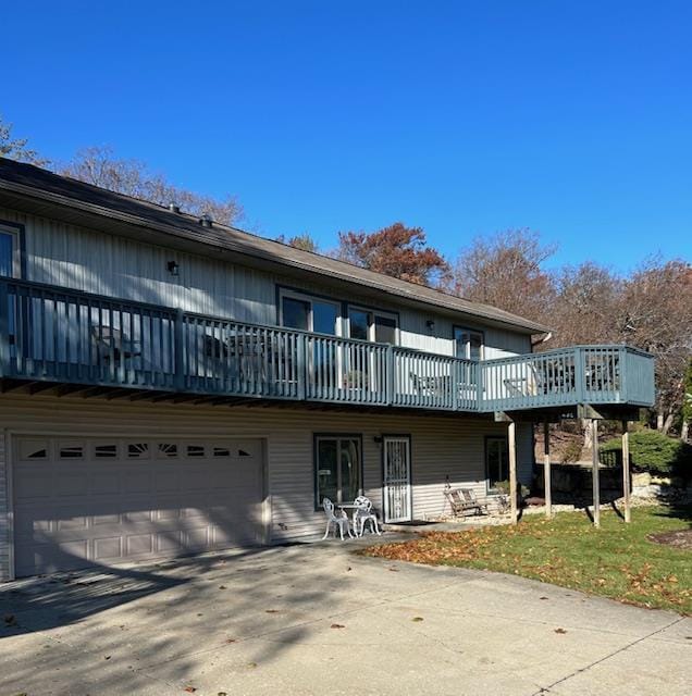 view of property featuring a garage