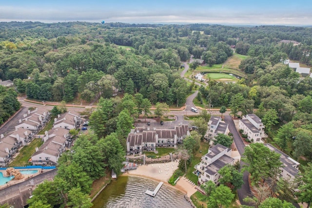 bird's eye view with a forest view