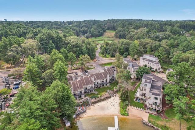 aerial view with a wooded view