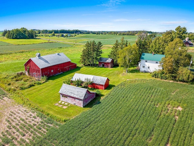 aerial view featuring a rural view