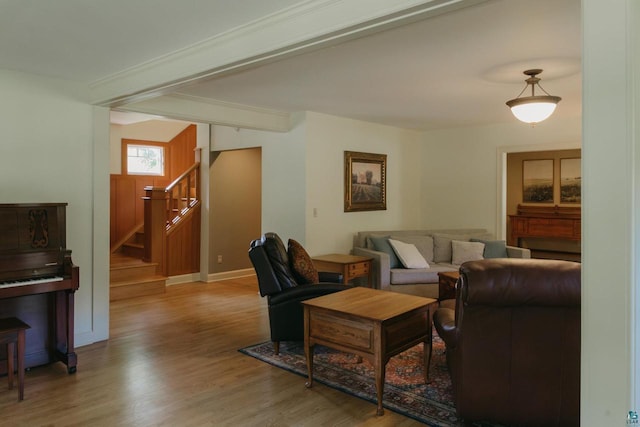 34780 S County Highway J, Bayfield, WI 54814 - living room with light wood-type flooring and stairway