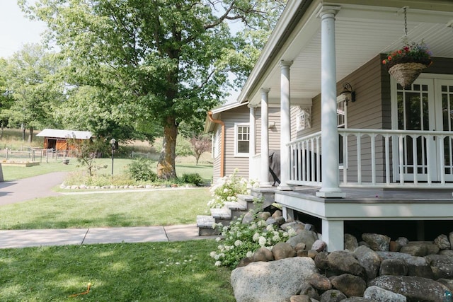 exterior space with a porch