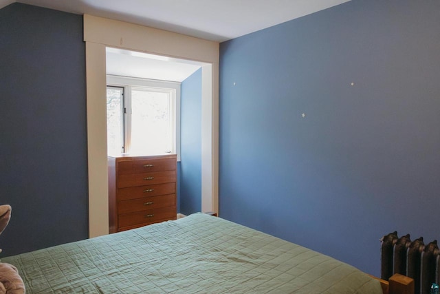 bedroom with radiator