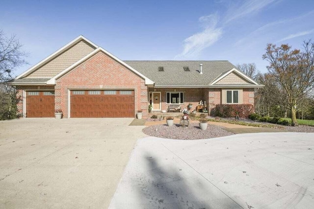 view of front of house with a garage