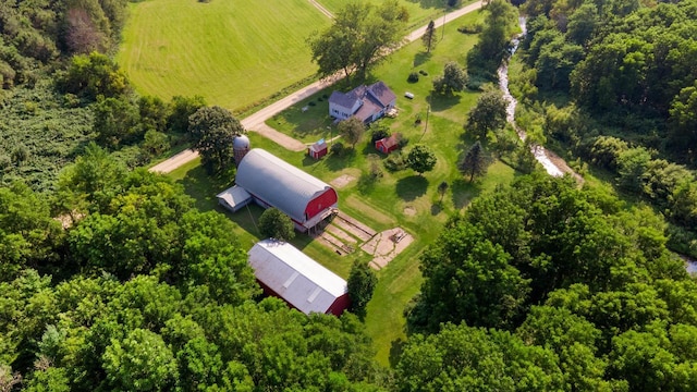 aerial view featuring a rural view