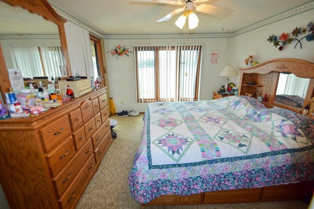 bedroom featuring ceiling fan